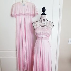 Pink Negligee Gown & Robe Set
